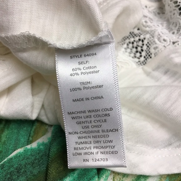 HANNAH  woman's lacy embellishment around the neck and the hem,  sz L white - Picture 5 of 5